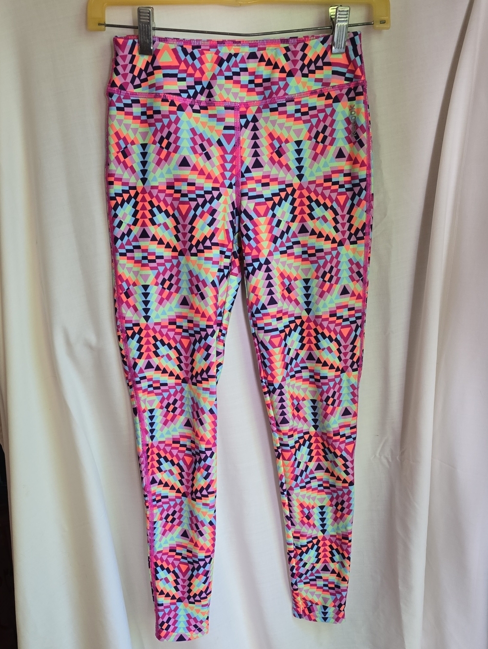 Reebok Neon Geometric Pink Blue Mint Leggings